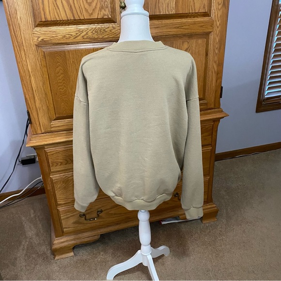 Alo Accolade Crewneck Pullover Sweatshirt Gravel Beige Oversized Women’s M READ* - Picture 6 of 14